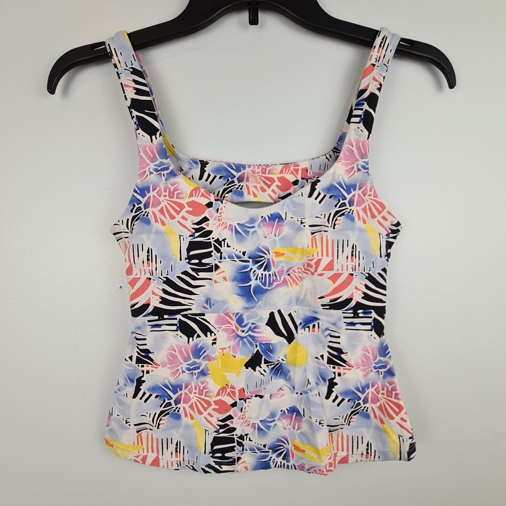 Free People Movement Tank Top Women's XS Pink Combo Mystic Floral‎ Cutout Back